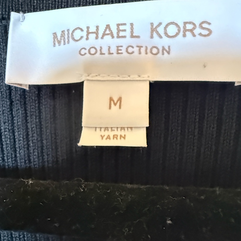 Michael Kors Collection Black Ribbed Sleeveless Midi Dress - Picture 2 of 6